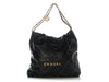Chanel Medium Black Quilted Shiny Calfskin 22