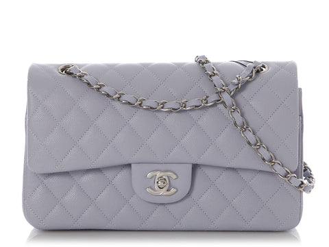 Chanel Small Light Purple Caviar Double Flap Classic