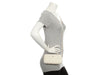 Chanel Small White Quilted Caviar Clutch with Chain