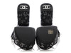 Chanel Black and Silver Crystal Platform Sandals
