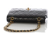 Chanel Vintage Medium/Large Black Quilted Lambskin Classic Double Flap