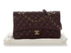 Chanel Medium/Large Burgundy Quilted Caviar Classic Double Flap