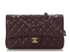 Chanel Medium/Large Burgundy Quilted Caviar Classic Double Flap