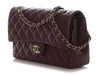 Chanel Medium/Large Burgundy Quilted Caviar Classic Double Flap