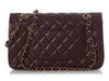 Chanel Medium/Large Burgundy Quilted Caviar Classic Double Flap