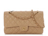 Chanel Medium/Large Beige Clair Quilted Caviar Classic Double Flap