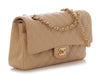 Chanel Medium/Large Beige Clair Quilted Caviar Classic Double Flap