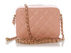 Chanel Mini Light Pink Quilted Lambskin Pearl Crush Camera Bag