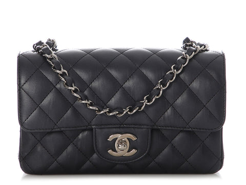 Chanel Mini Black Quilted Calfskin Rectangular Classic