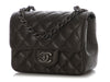 Chanel Mini Dark Charcoal Quilted Caviar Square Classic