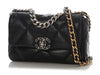 Chanel Small Black Quilted Shiny Lambskin 19 Flap