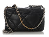 Chanel Small Black Quilted Shiny Lambskin 19 Flap