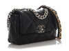 Chanel Small Black Quilted Shiny Lambskin 19 Flap