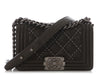 Chanel Small Dark Gray Studded Calfkskin Boy Bag