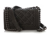 Chanel Small Dark Gray Studded Calfkskin Boy Bag