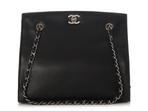 Chanel Vintage Small Black Caviar Tote