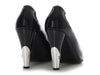 Chanel Black Patent Peep-Toe Pumps