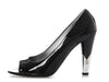 Chanel Black Patent Peep-Toe Pumps