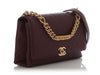 Chanel Maroon Quilted Caviar Bracelet on Chain Flap Bag