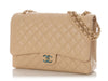 Chanel Maxi Beige Clair Quilted Caviar Classic Double Flap