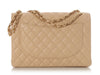 Chanel Maxi Beige Clair Quilted Caviar Classic Double Flap
