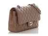 Chanel Medium/Large Dark Beige Quilted Caviar Classic Double Flap
