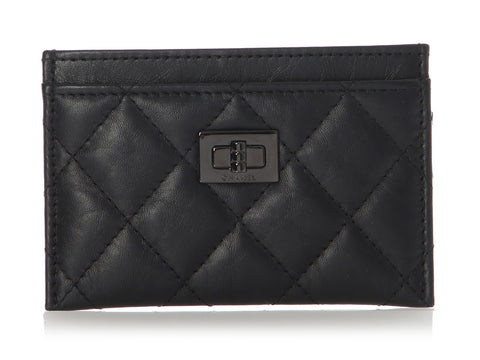 Chanel So Black Quilted Aged Calfskin Reissue Card Case