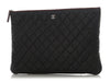 Chanel Large Black Quilted Caviar Pouch