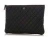 Chanel Large Black Quilted Caviar Pouch