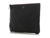 Chanel Large Black Quilted Caviar Pouch