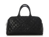 Chanel Vintage Black Quilted Caviar Bowler