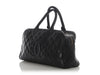 Chanel Vintage Black Quilted Caviar Bowler