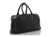Chanel Vintage Black Quilted Caviar Bowler