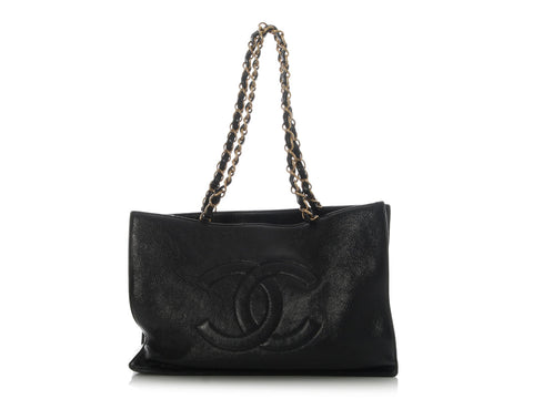 Chanel Large Black Calfskin Shopper