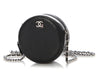 Chanel Black Goatskin CC Ski Round Crossbody