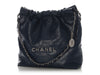 Chanel Small Navy Quilted Shiny Calfskin 22