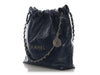 Chanel Small Navy Quilted Shiny Calfskin 22