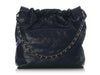 Chanel Small Navy Quilted Shiny Calfskin 22