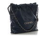Chanel Small Navy Quilted Shiny Calfskin 22