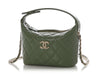 Chanel Mini Green Quilted Caviar Top Handle Bag with Chain