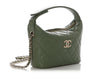 Chanel Mini Green Quilted Caviar Top Handle Bag with Chain