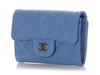 Chanel Periwinkle Quilted Caviar Flap Card Holder