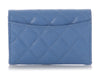 Chanel Periwinkle Quilted Caviar Flap Card Holder