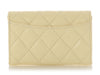 Chanel Light Yellow Quilted Caviar Card Holder
