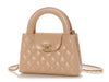 Chanel Nano Beige Quilted Calfskin Kelly Shopper