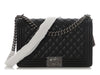 Chanel New Medium Quilted Caviar Black Boy Bag