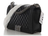 Chanel New Medium Quilted Caviar Black Boy Bag