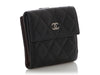 Chanel Small Black Quilted Caviar Classic Wallet