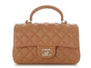 Chanel Mini Caramel Quilted Lambskin Top Handle