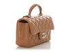 Chanel Mini Caramel Quilted Lambskin Top Handle